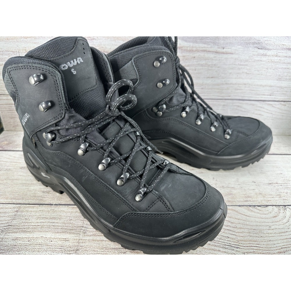 Lowa Renegade GTX Mid S Boots Men's 11.5 Gore-Tex Black Hiking Outdo - Picture 2 of 12